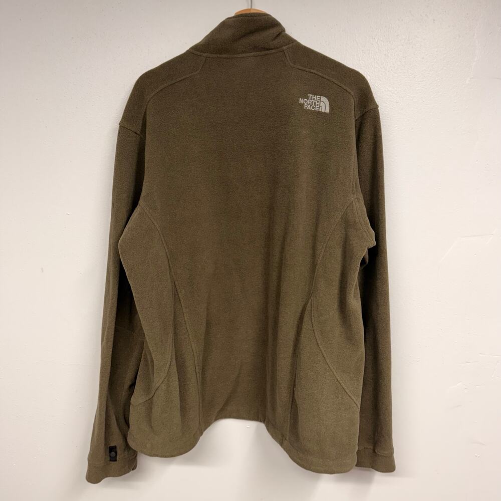 North Face Olive Green TKA 7 Fleece Full Zip Jacket Men's SZ LARGE Soft & Warm - Picture 10 of 10